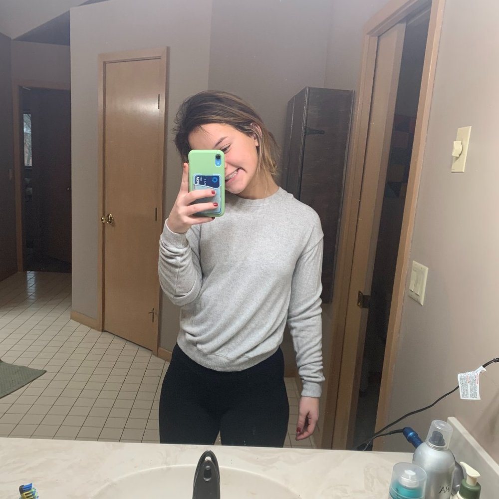Grey Long Sleeve Top